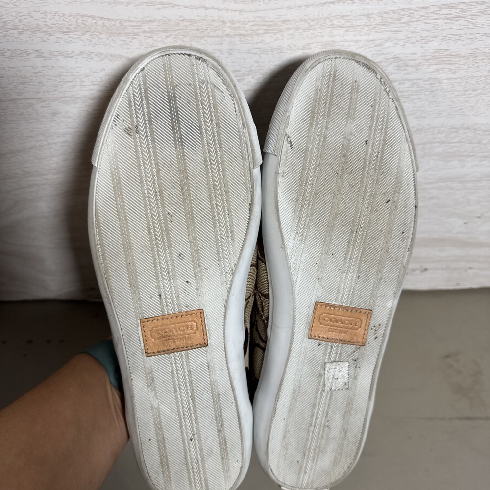 Coach Alegra signature logo canvas and leather slip-on sneakers Sz 8.5 - Picture 7 of 8